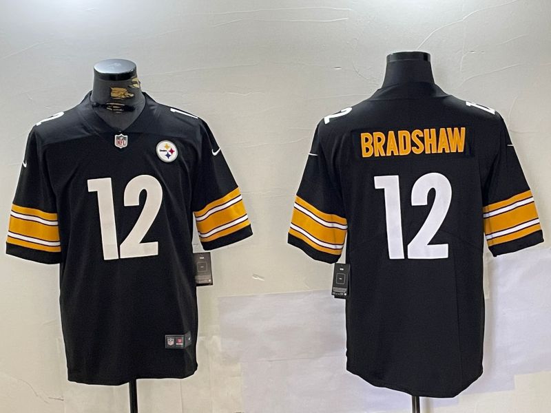 Men Pittsburgh Steelers #12 Bradshaw Black 2024 Nike Limited NFL Jersey style 3->pittsburgh steelers->NFL Jersey